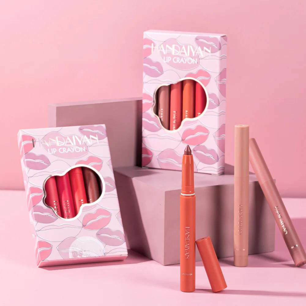 6pcs Nude Matte Lip Liner Pen Set Waterproof Non-stick Cup Natural Lipstick Pencil Long-lasting Sexy Lip Contouring Cosmetics 250108
