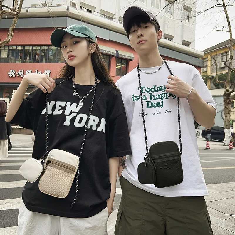 2025 New Product Oxford Textile Zipper Simple Shoulder Bag Trendy Solid Color Casual Vertical Small Square Crossbody BagXJ250108