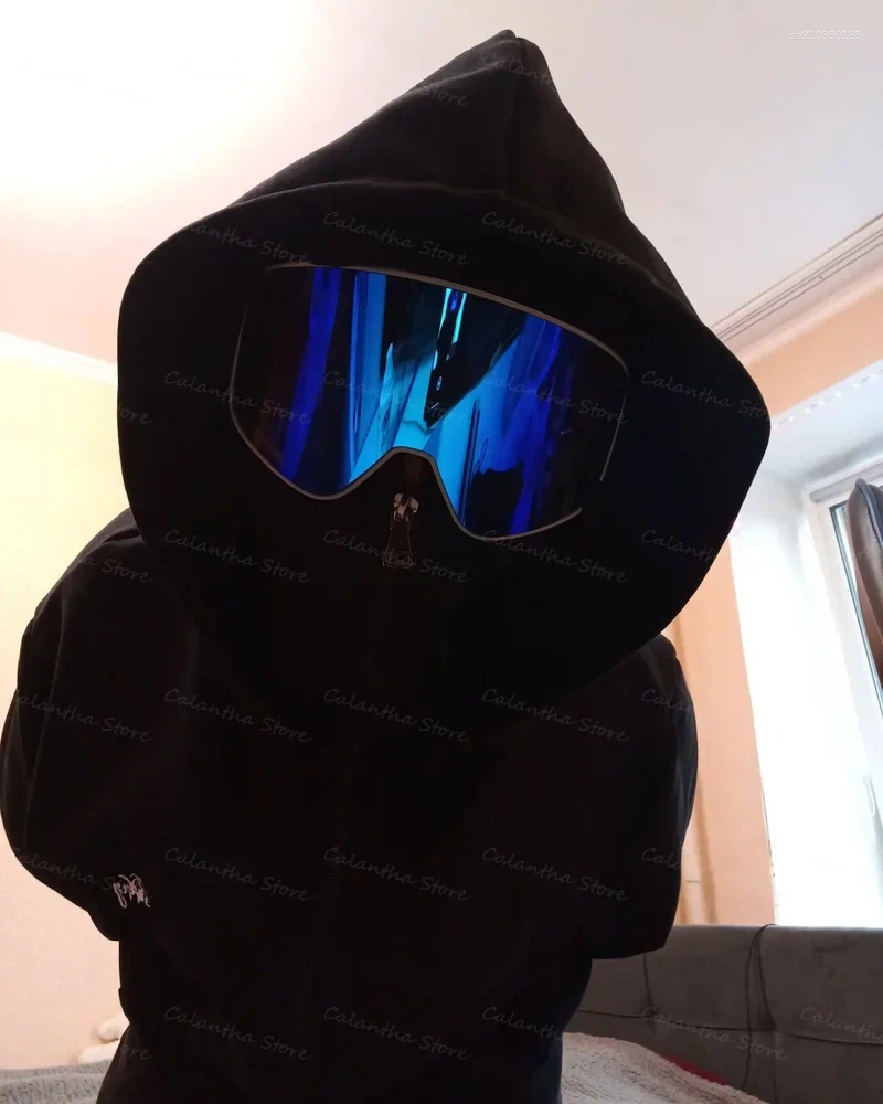 Men's Hoodies Winter Hoodie With Balaclava Face Mask Zipper Design Sports Jacket For Outdoor Activities Hiking Travel Running Sweatshirt