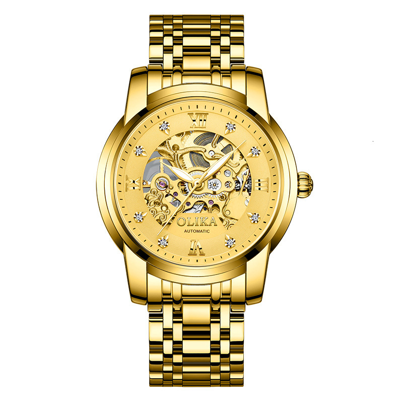 Stylish Men's Automatic Skeleton Mechanical Watch with Large Dial