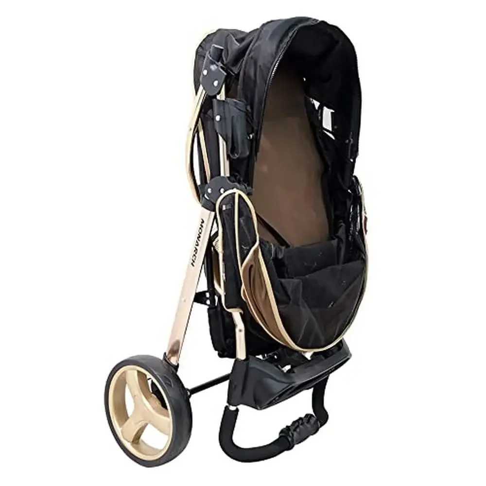 Foldable aluminum dog stroller suitable for medium and small pets lightweight with storage and grid ventilation ergonomically designed W250109