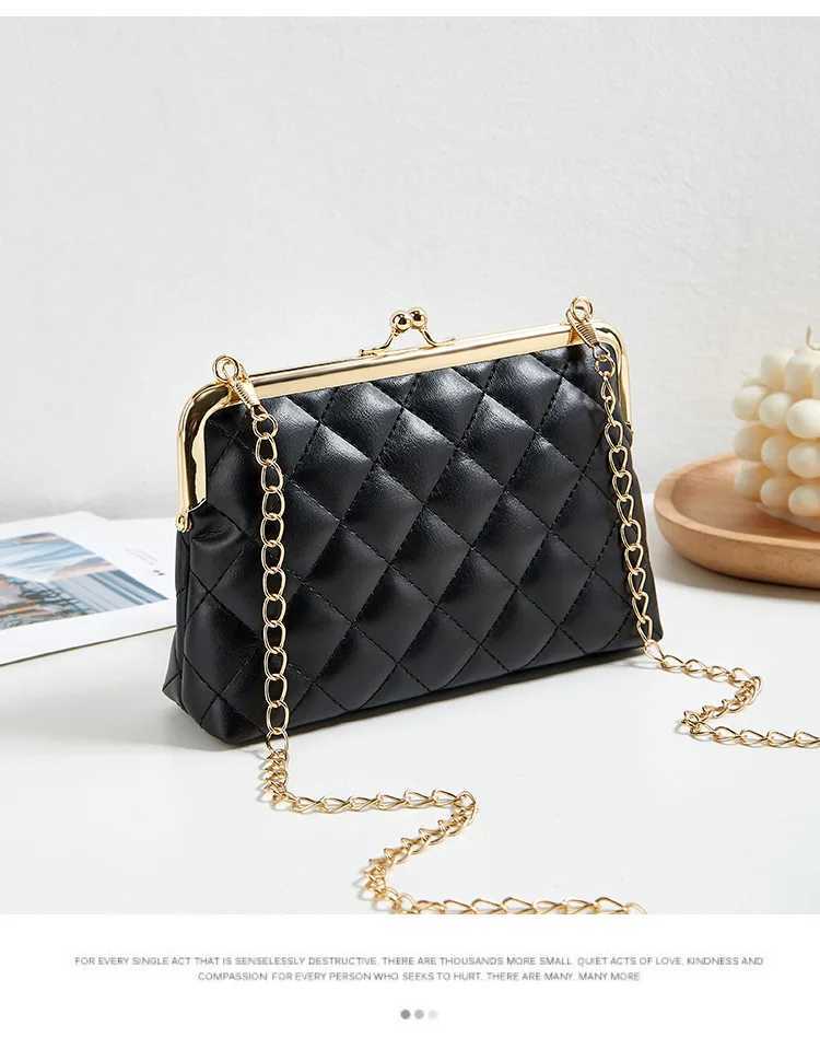 Womens Bag New Trend Fi Versatile Lingge Embroidery Clip Chain Strap Crossbody Phe Bag Small Square BagXJ250108