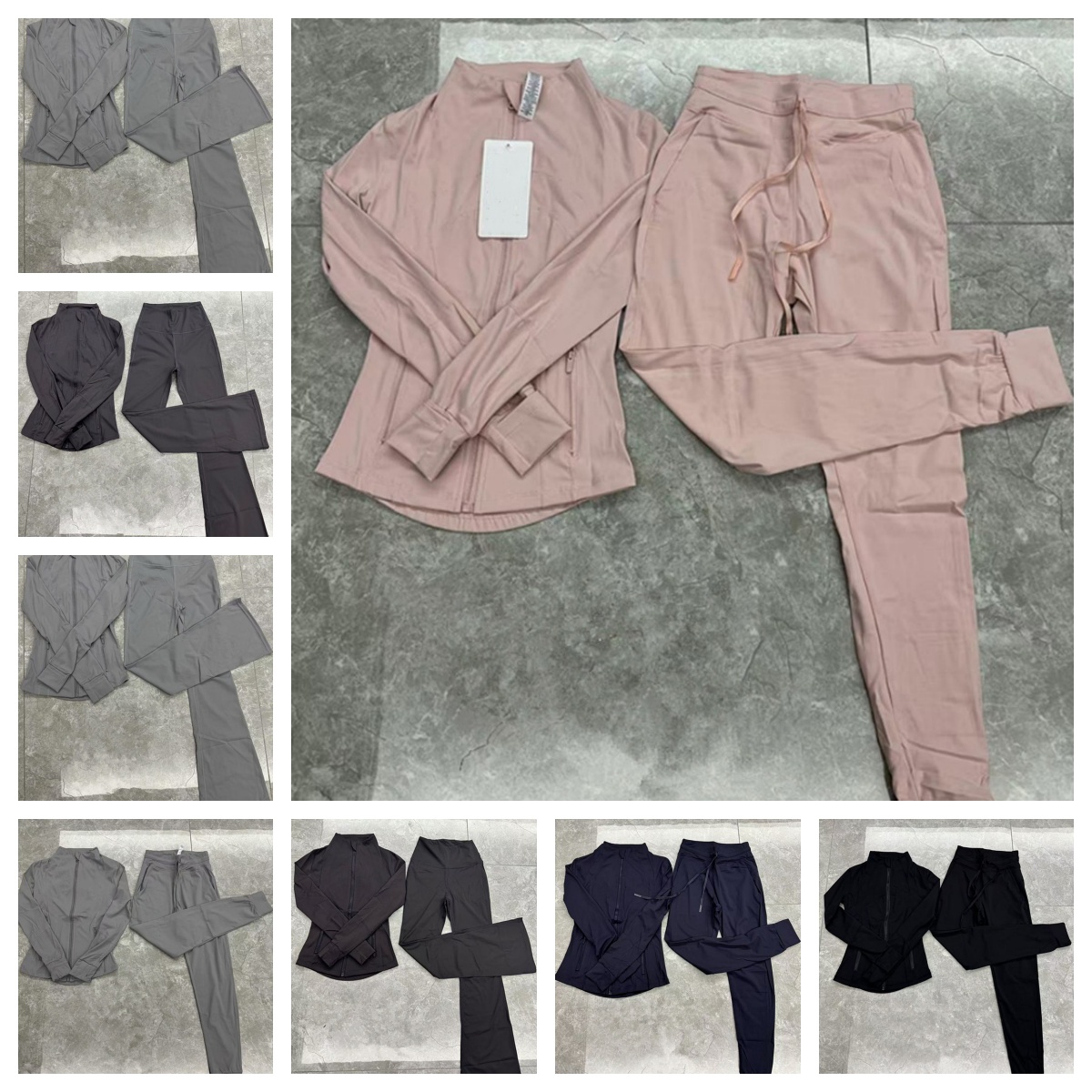 Women's yoga solid color jacket bell bottom pants set sports and leisure yoga jacket sports pants breathable jacket sportswear new