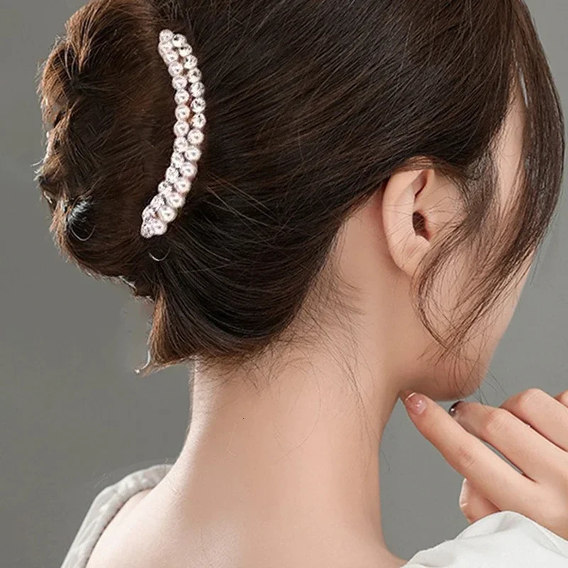 Elegant Zircon Hair Comb Pearl Crystal Hairpin Clips Wedding Bridal Hairclaw Jewelry Accessories Gifts 241228