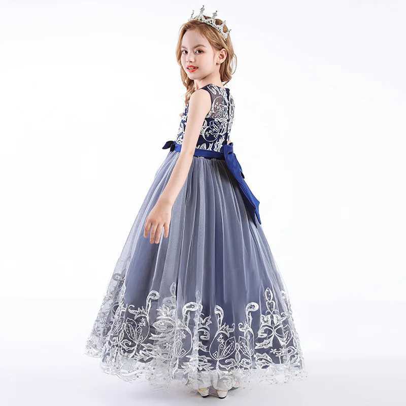 Fashion Flower Girl Dresses for Weddings Lace Mesh Sleeveless Evening Dresses Summer Children Girls Par Dress 4-10 YearsXJ250108