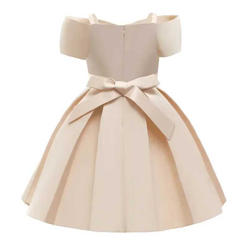 Fashion Solid Girls Dresses for Par and Wedding Sleeveless Lace Prom Girls Dress Summer Children Par Dresses 3-10 YearsXJ250108