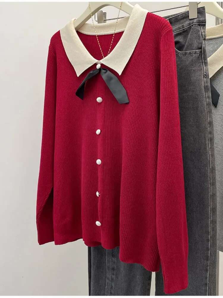 Plus Size Autumn Long Sleeve Pullover Women Elegant Fashion Bow Ladies Sweaters Korean Style Woman Sweater Tops