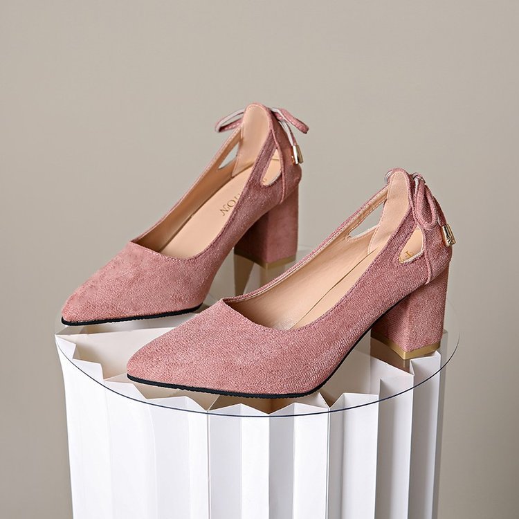 Women Dress Shoes Fashion Chunky Heel High Heel Niche Design New Sexy Style Simple Versatile Triple Black Pink Khaki Free shipping