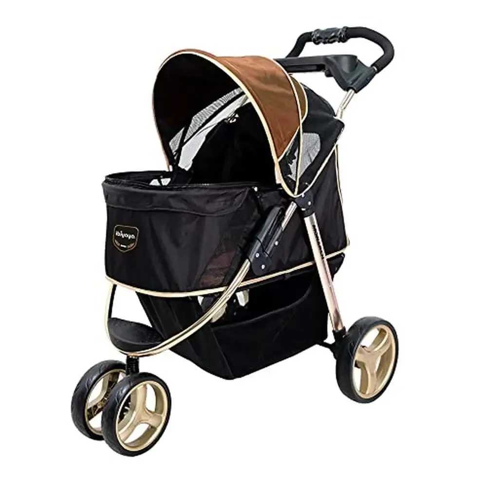 Foldable aluminum dog stroller suitable for medium and small pets lightweight with storage and grid ventilation ergonomically designed W250109