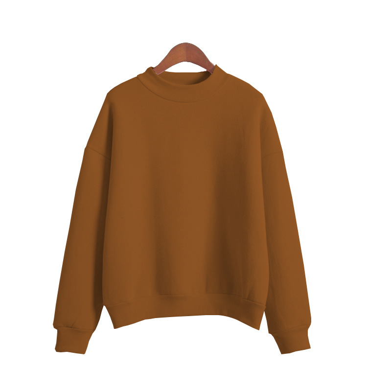 Blank Solid Color Designer Hoodie Women's Clothing With Velvet Candy Small High Neck Loose Casual Student Long Sleeved Top Jacket Light Plate Shi