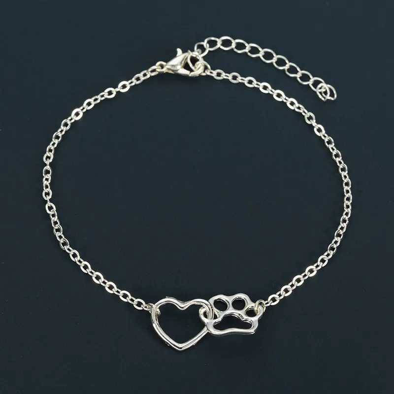 Cute Hollow Heart Dog P Charm Bracelet Cat Footprint Adjustable Bracelets For Girls Women JewelryXJ250109