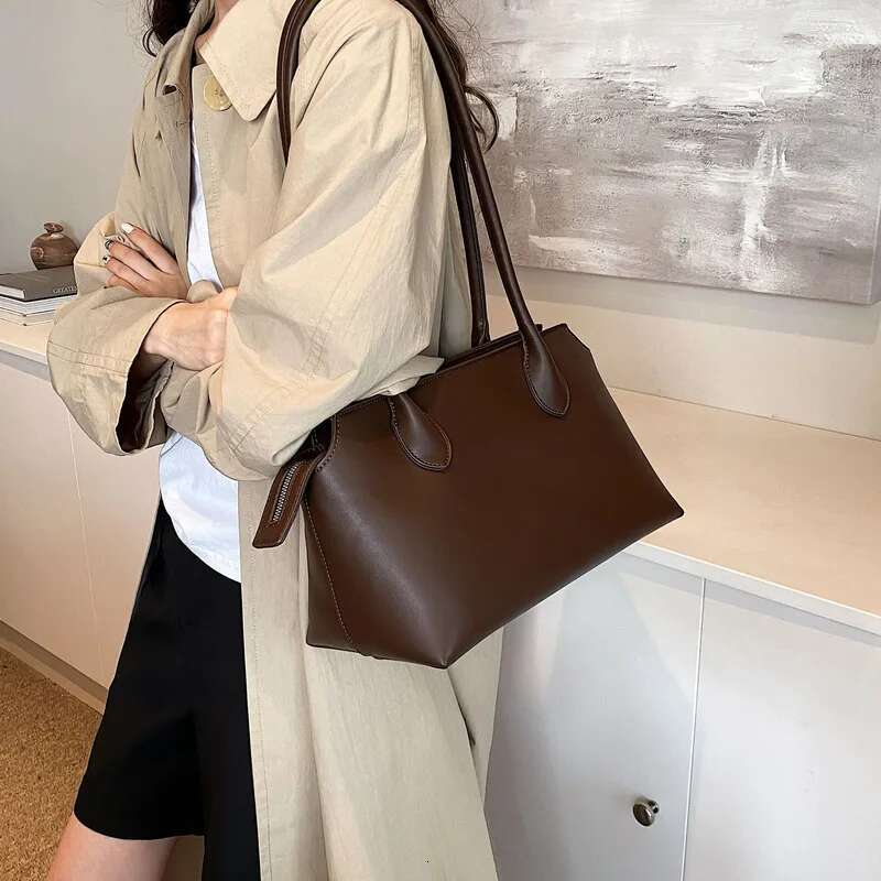 Tote New Row Handbag Premium Texture Shoulder Large Capacity Solid Color Underarm Bag Bags Female