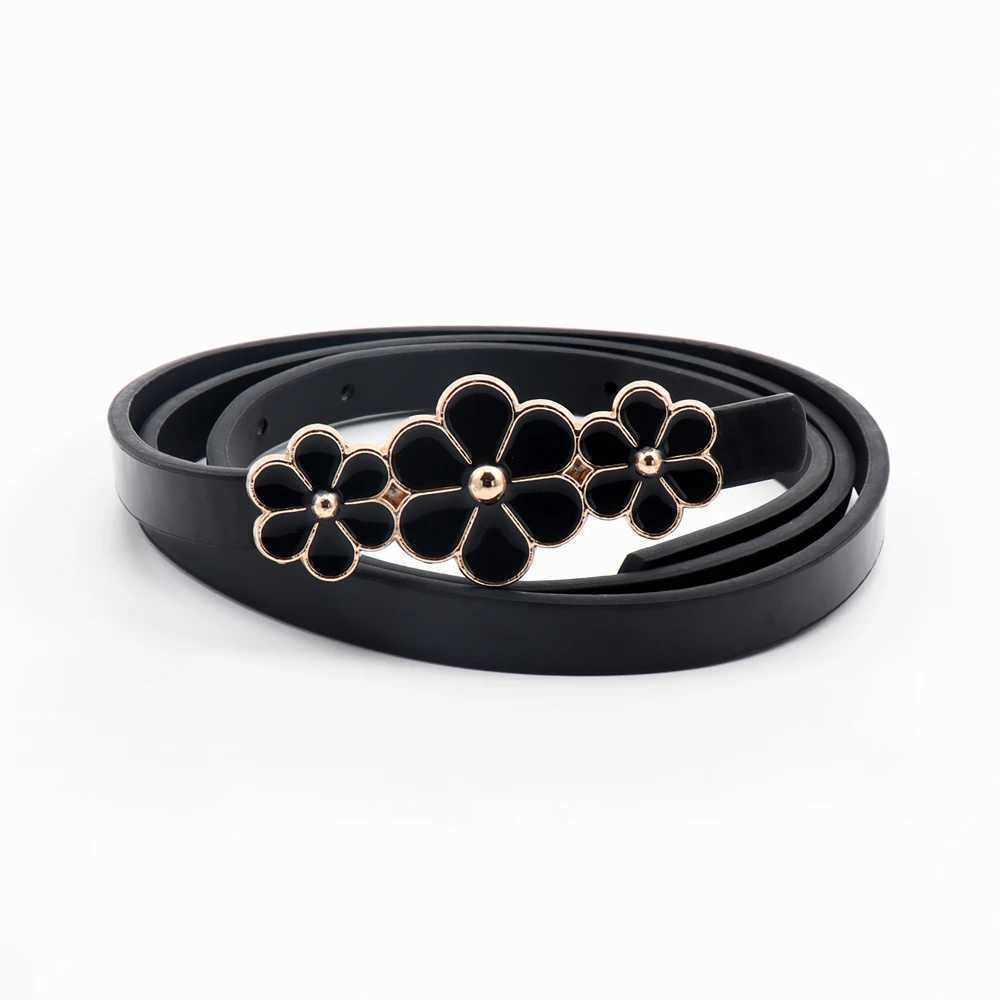 Womens waist belt fashionable thin decorative dress daisy black and white summer W250109