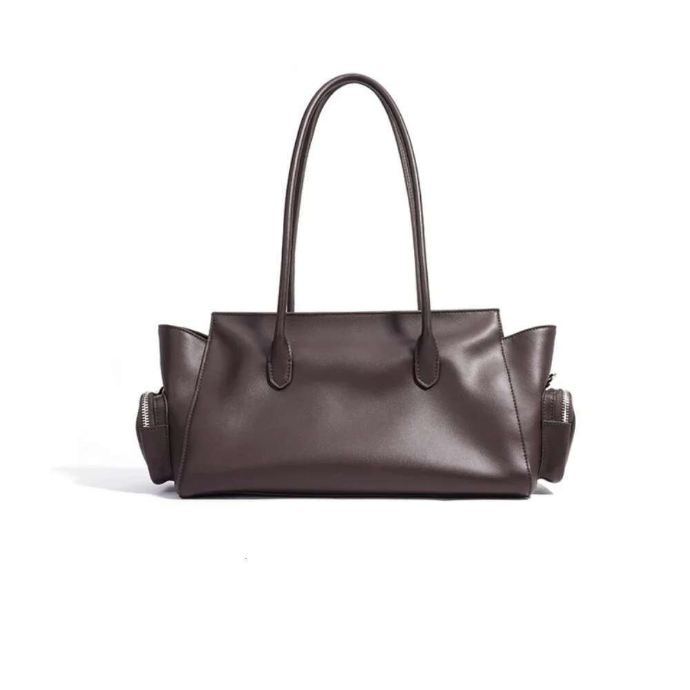 Motingsome Street Woman Motorcycle Style Split Leather Shoulder Bags Large Capacity Multi-Pocket Tote Pouch 2025 New