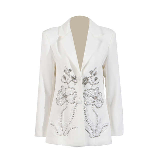 Vintage Women Wedding Suit Beaded Crystal Single Breasted Mother Of The Bride Suits 1 Pieces Sets Jacket Fashion Female Tops Wear Customized