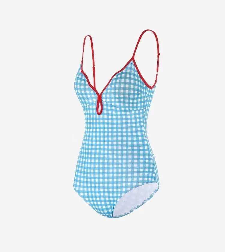 2024 Young Girls Pure Retro One-piece Beachwear Womens Swimsuit INS Sty Korean Sty Hot Spring Sexy Beach BikiniXJ240108