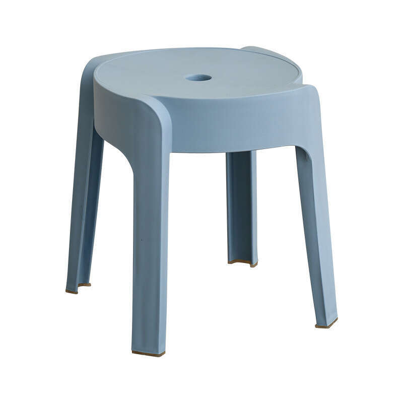 084 Plastic thickened household small adult round can be stacked, coffee table stool, bathroom anti slip children's low stool