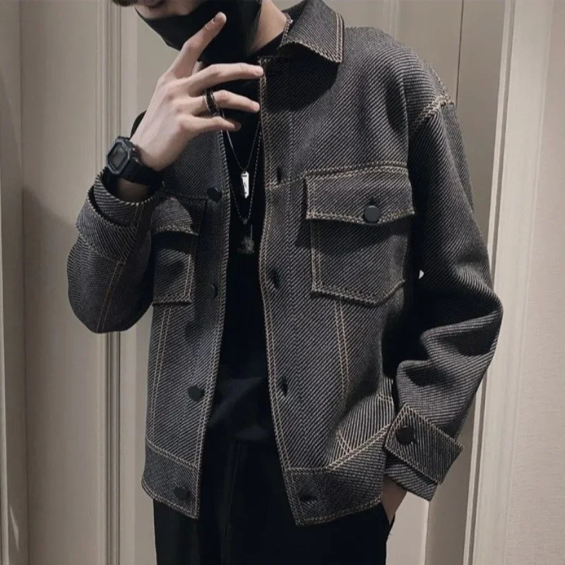 Casual High Quality Man Coat Korean Reviews Many Stylish Cargo Jacket for Men Fast Delvery Original s Vintage Trendy In 250107