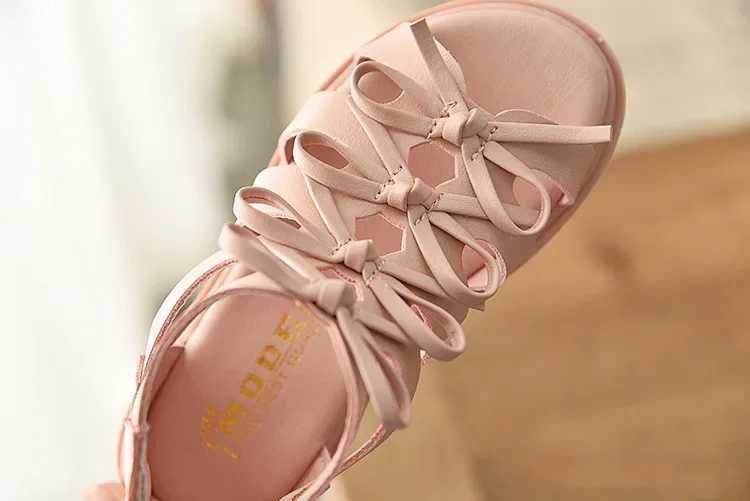 New Summer Childrens Sandals Girls Outdoor Beach Shoes Girls Gladiator Sandals Cute Bow Baby Sandals W250108