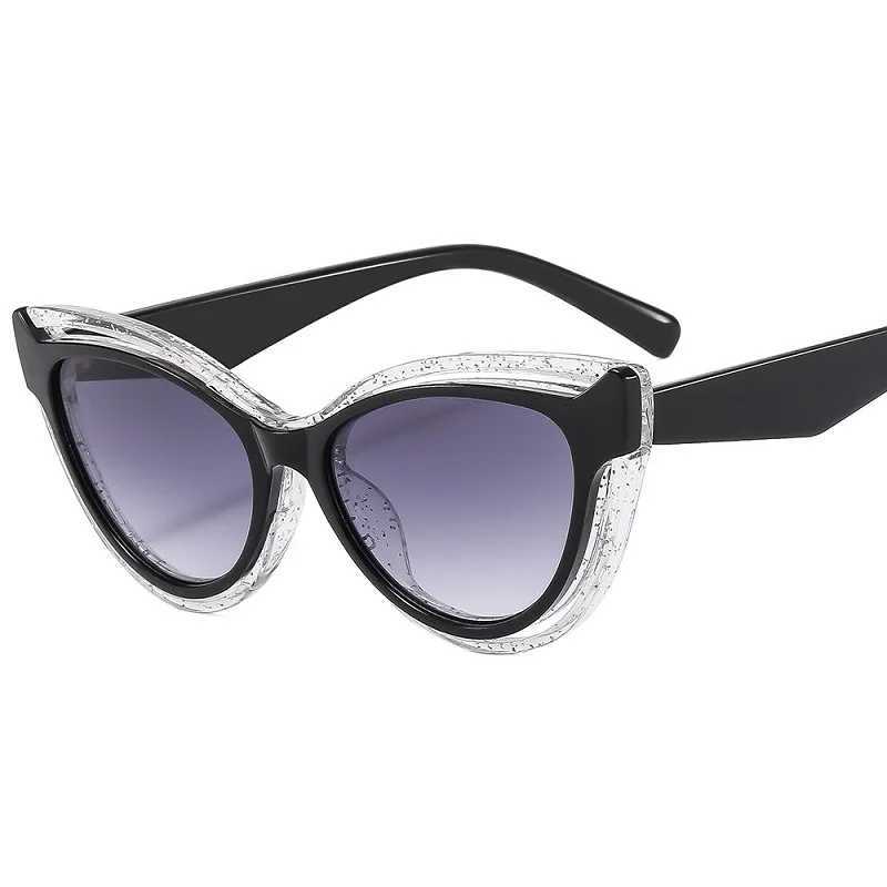 D T 2024 new cat eye sunglasses for women gradient PC lens frame retro casual Par sled brand designer glasses UV400 W250109