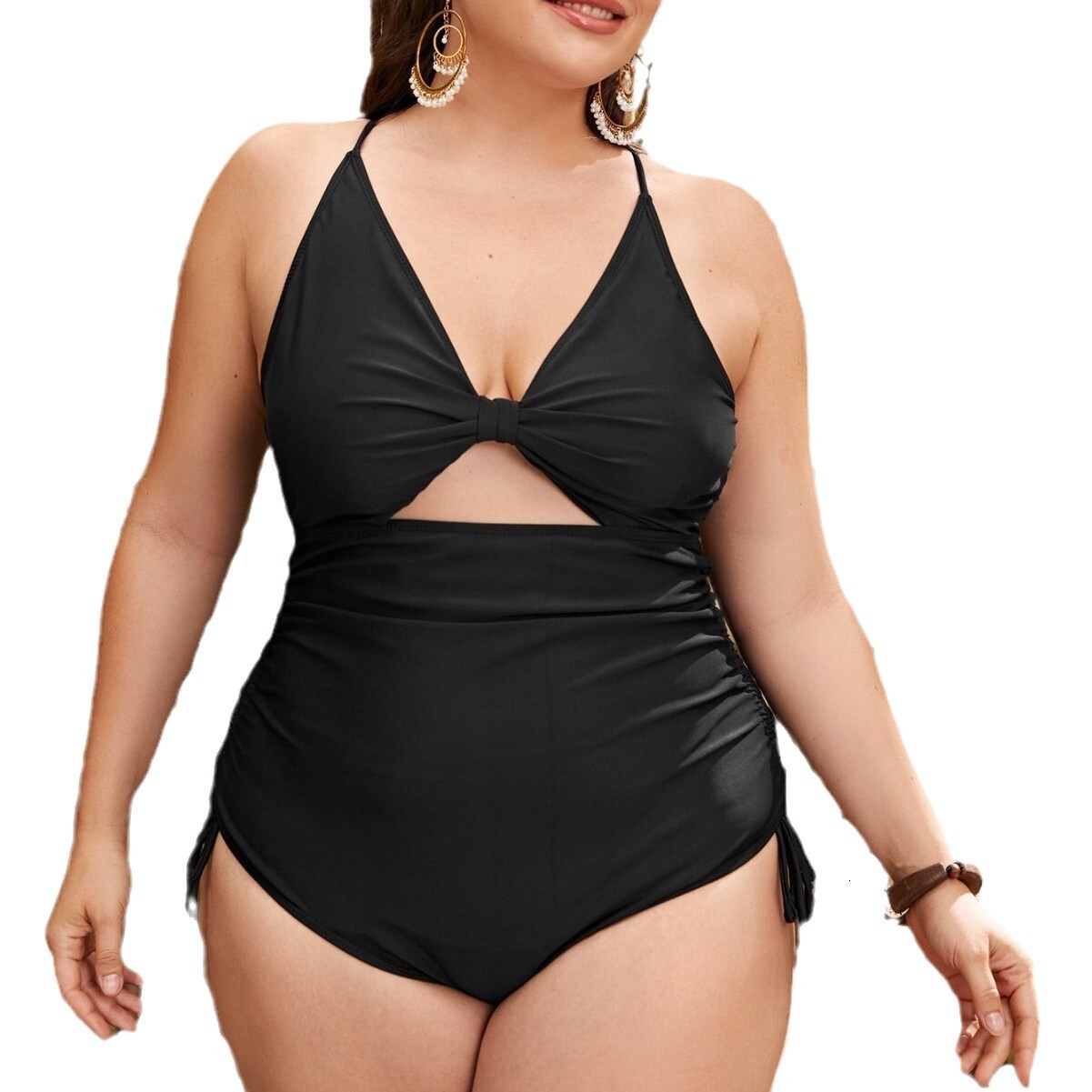 2025 new plus size women's jumpsuit with rope, multi-color high elasticity beach vacation swimsuit designer, trendy beach swimsuit