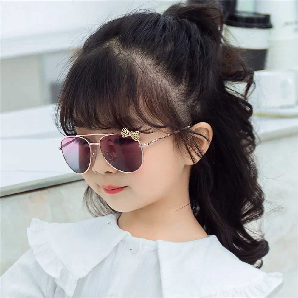 Childrens Cute Sunglasses Metal Frame Childrens Sunglasses Fashion Girls Outdoor Bicycle Goggles Par Glasses Photography Supplies W250109