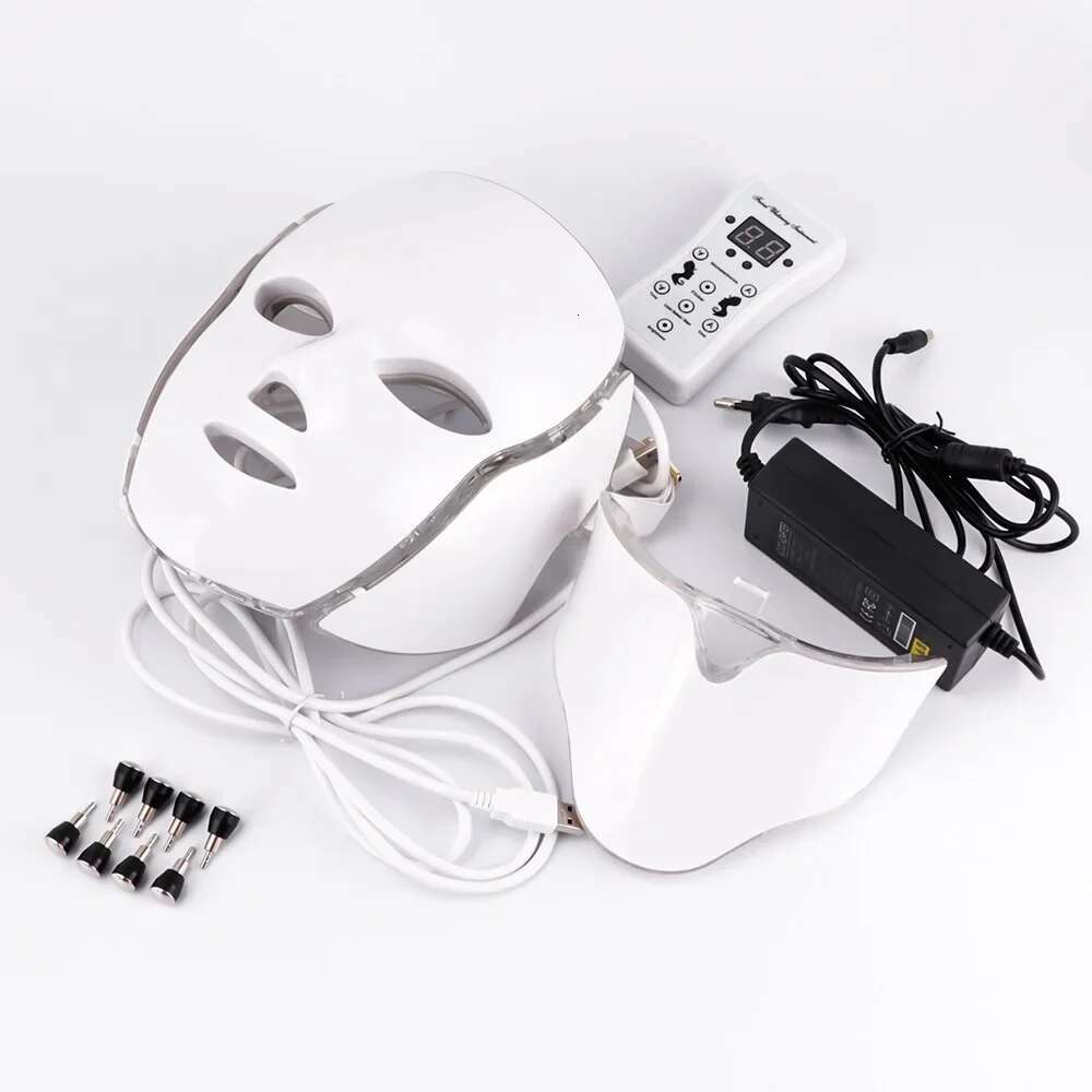 7 Colors LED Facial with Neck Korean Photon Face Mask Red Light Therapy Acne Wrinkle Removal Beauty Skin Care