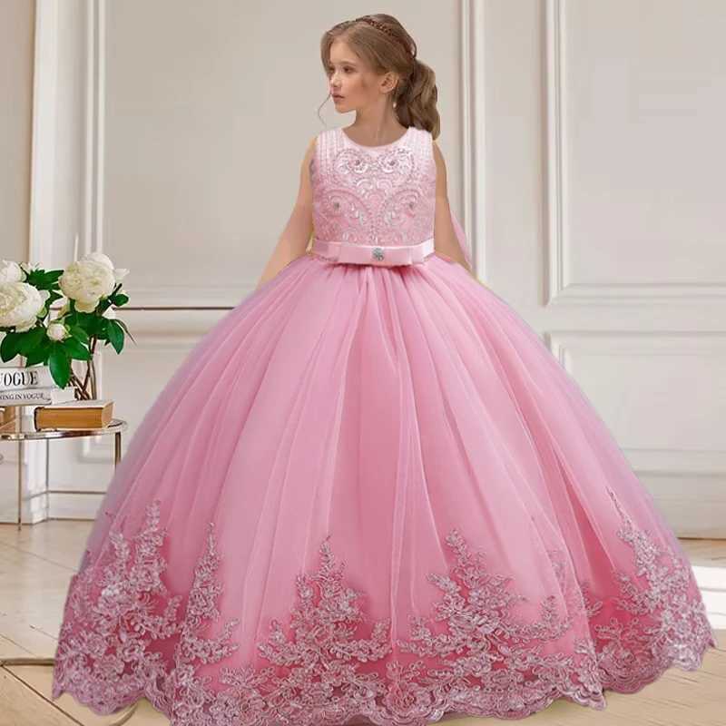 2024 New Hot Selling Girl Par Dress Gorgeous Big Bow Graduation Ball Dress 4 6.8 10 12 Elegant Birthday DressXJ250108