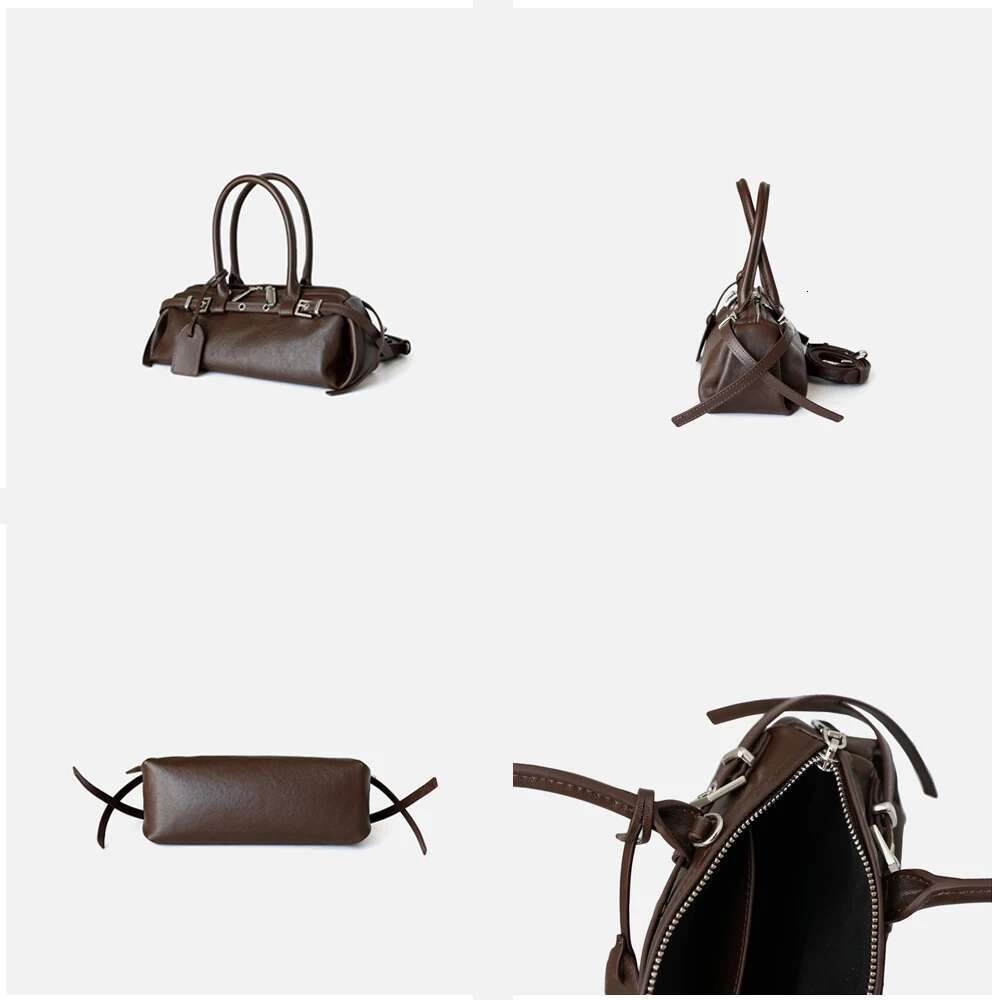Vegetable Tanned Cowhide Motorcycle Bag Party Bags Hand Fashion Retro Design Vintage Women's Shoulder 2025 Ladies Woman