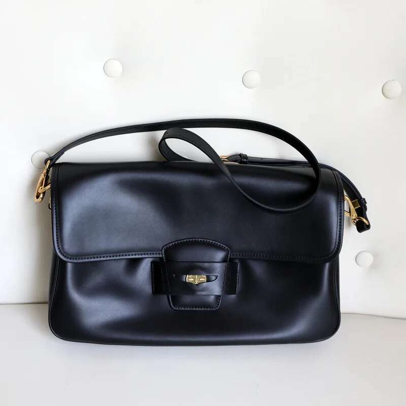 Soft Cowhide Gold Coin 2025 Niche Genuine Leather Shoulder Crossbody Fashion Ladies Large Capacity Portable Armpit Bag
