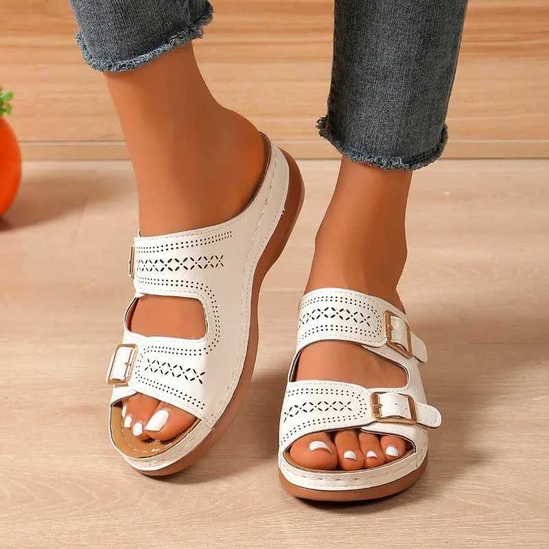 New Arrival Summer Fashion Womens Wedge Slide Advanced Orthopedic Open Toe Womens Anti Slip Platform Retro Slide Womens T250108