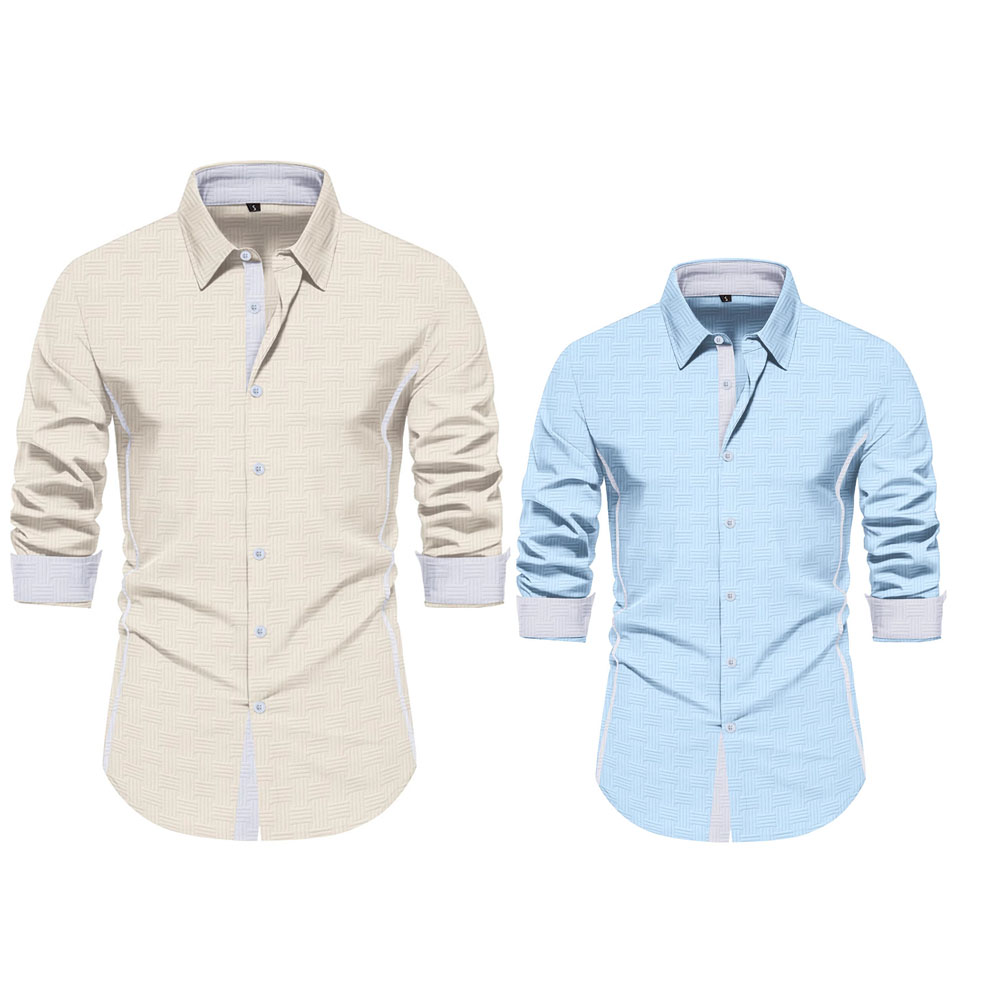 designer shirt for man button down 2025 Fall New Fashion Brand Designer Shirt Man Dress Shirt Long Sleeve Slim Fit Casual Mens Clothing