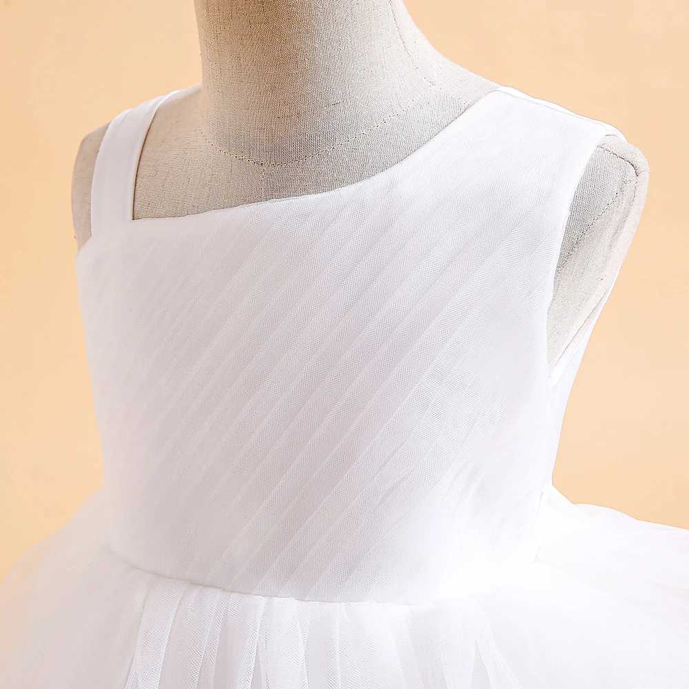Tulle White Bridesmaid Dresses For Girls Children Costume Elegant Kids Wedding Par Dress Teen Girl Birthday Evening VestidosXJ250108