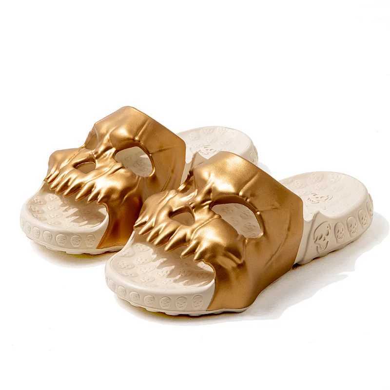 New Arrival New personalized skull design mens slider summer outdoor fun slider thick bottom beach anti slip casual womens sandals T250108