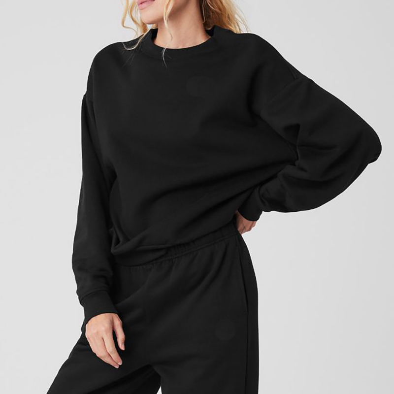 Women Yoga Outfit Oversized Sweatshirts Loose Long Sleeve Fitness Workout Hoodies Crew Neck Blouse Summer Short Sleeve Tops Casual Streetwear Sportswe