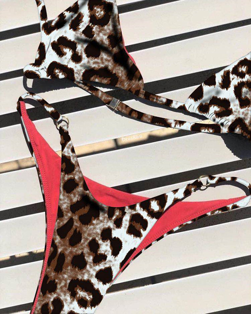 2025 Sexy Beach Bikini Designer Swimsuit Three Point Bikini Sexy Leopard Print Swimwear Set 76211