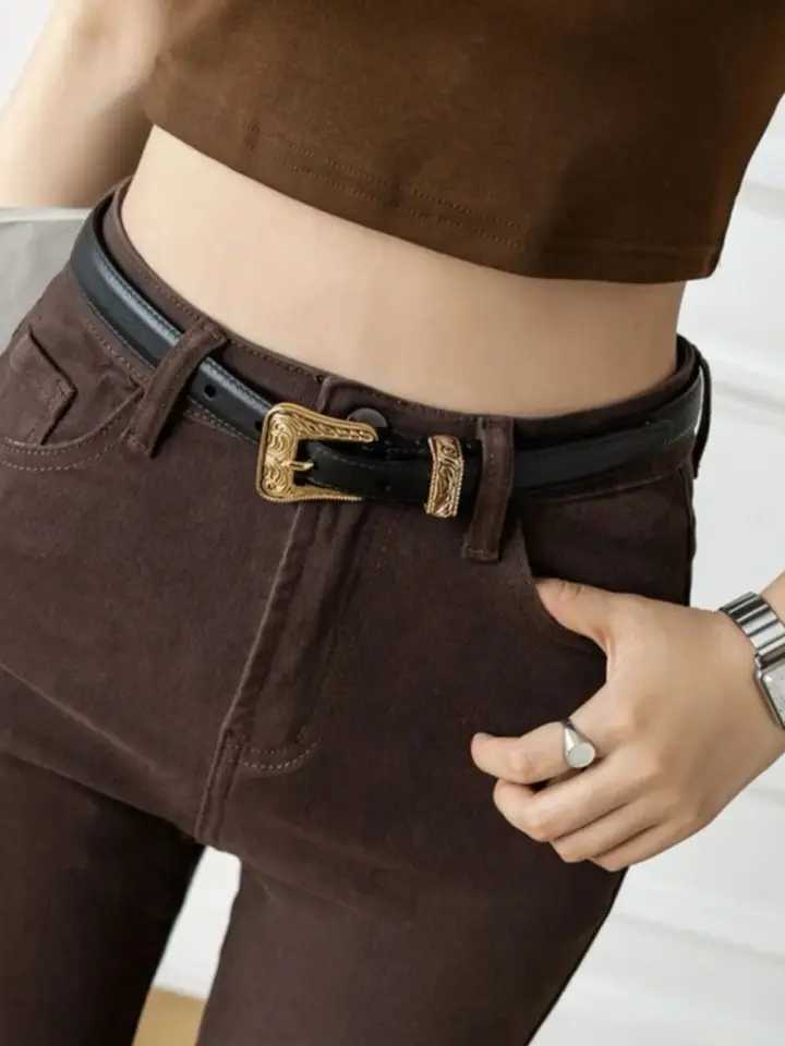Womens Leather Belt Simple Wild Jeans Belt Korean Ins Wind Decorative Leathn Luxer Fashioury DesignerBelt with Suit Trousers W250109