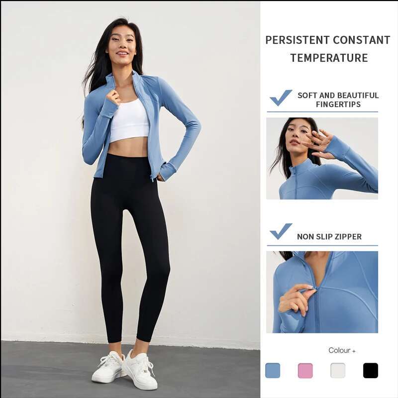 Vnazvnasi Women Outside Slim Sports Jacket Zipper Warm Brushes Girls Gym Tops Fashion Design Wit High Quality Fiess Yoga Coat