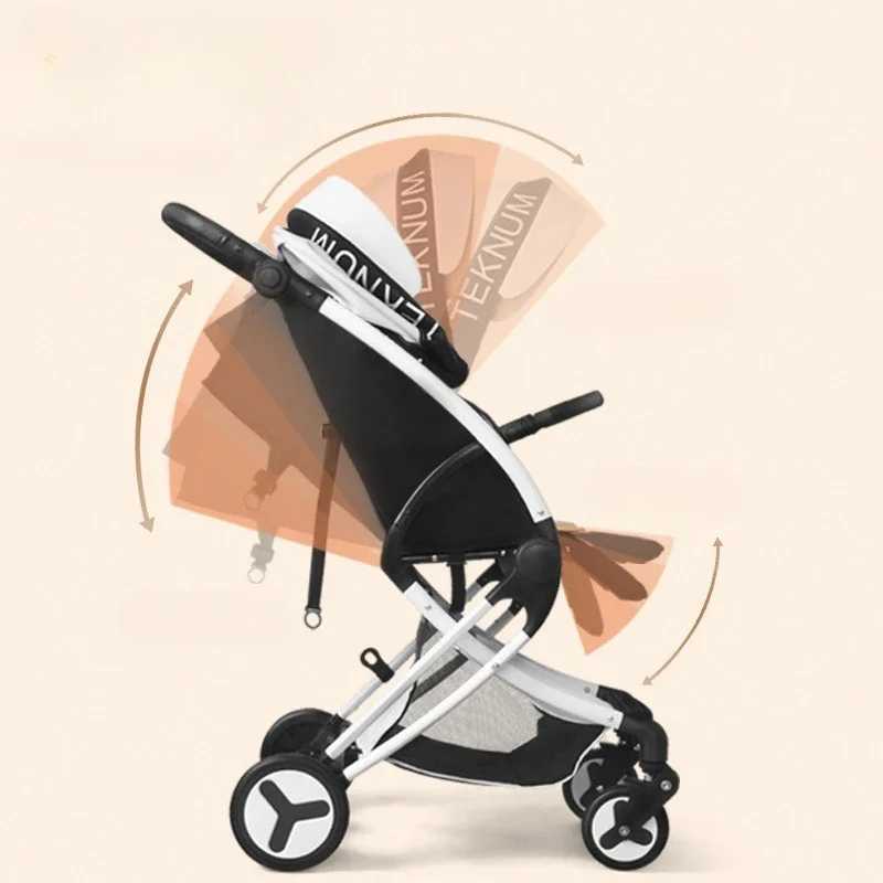 High visibility travel baby stroller lightweight folding baby stroller portable four-wheel baby stroller with adjustable handle W250109