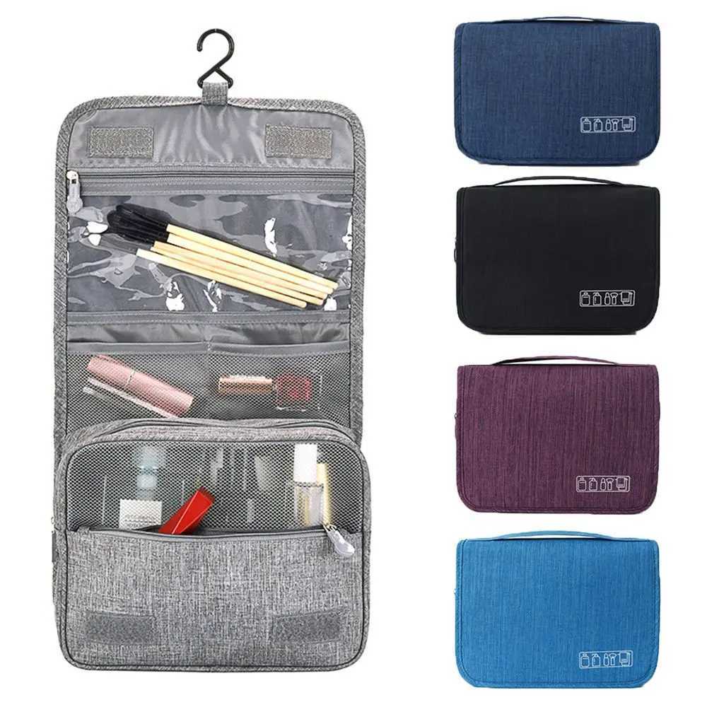 High quality travel makeup bag womens waterproof makeup bag bathroom organizer hanging dry wet separation storage bag W250109