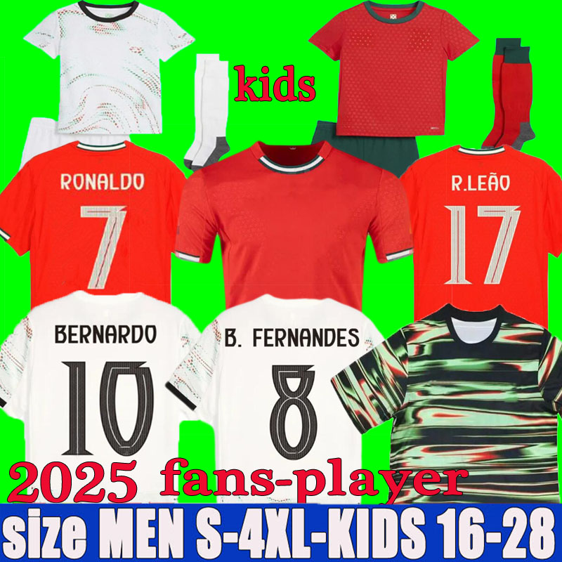 2025 Portuguesa portugal soccer Jerseys Ronaldo men kids kit FANS player version 24 25 26 CR7 DANILO Football shiirts BRUNO FERNANDES JOAO FELIX RUBEN RAFA LEAO
