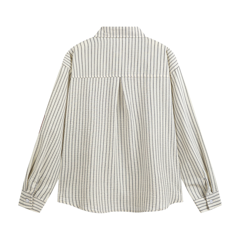 Pretty and Elegant Women's Long Sleeve Blouses Deals Striped Big Letter Stylish Women's Shirts Womens Tops and Blouses for Lady