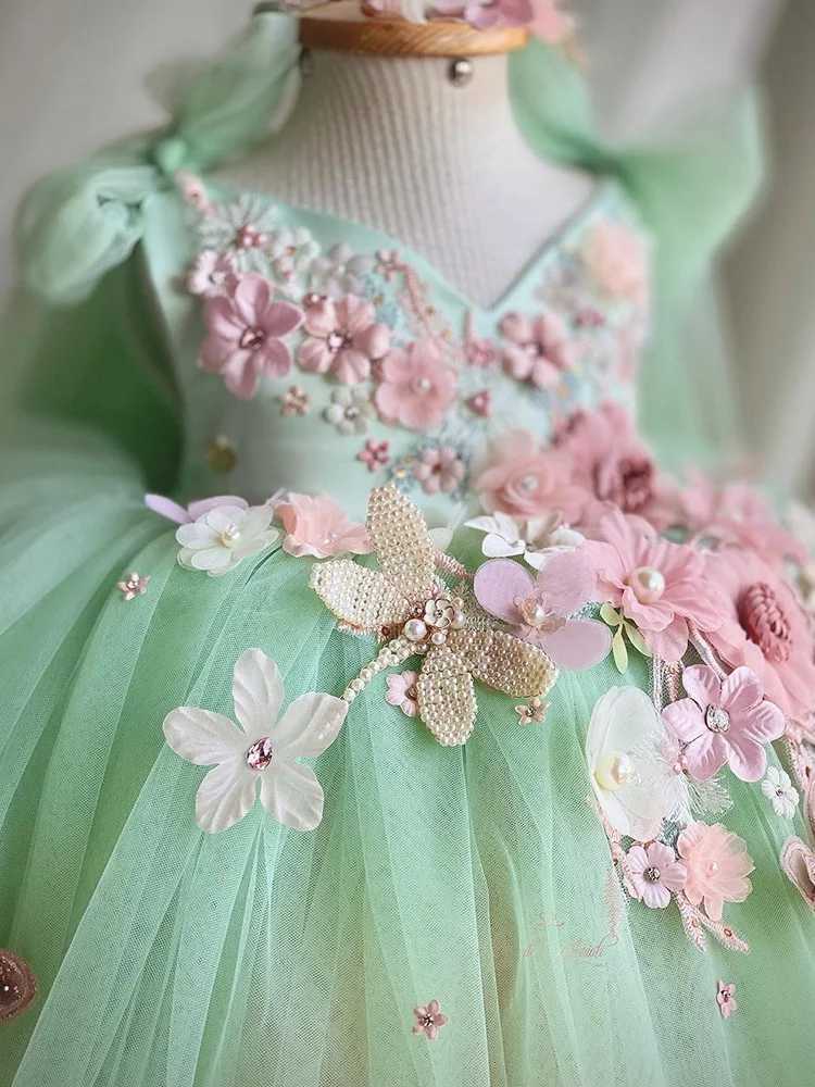 Girls Dress 2024 New Childrens Sequin Princess Dress Fashionable One Shoulder Luxury Fluffy Dress Carnival Performance ClothinXJ250108