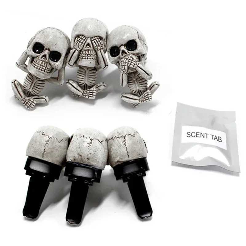 Car Air Freshener Cool human skeleton aromatherapy resin car perfume bone ghost car air freshener ventilation clip odor car odor diffuser H250108