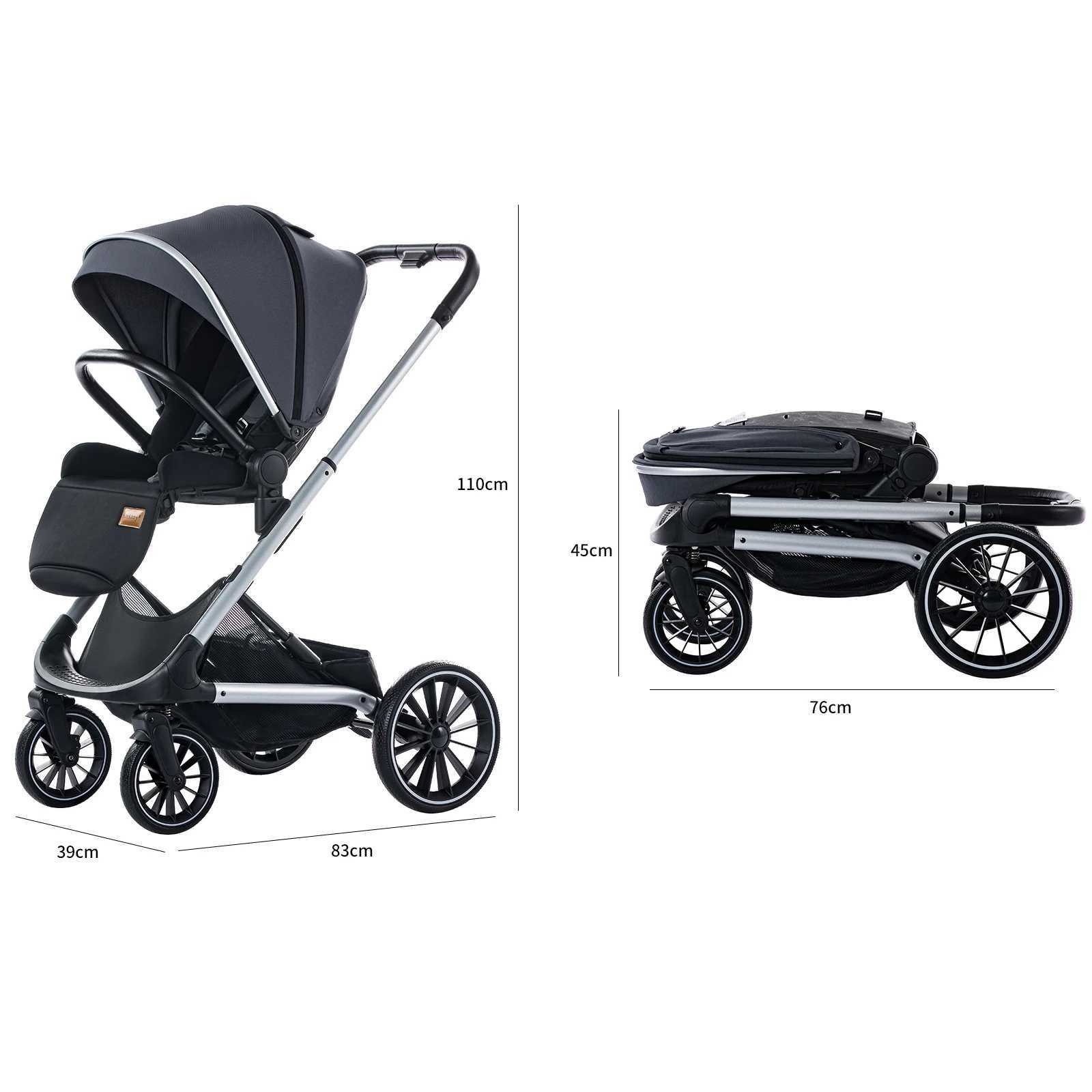 Baby stroller reversible seat newborn stroller with subwoofer mode luxury folding baby stroller toddler stroller baby pram Z250319