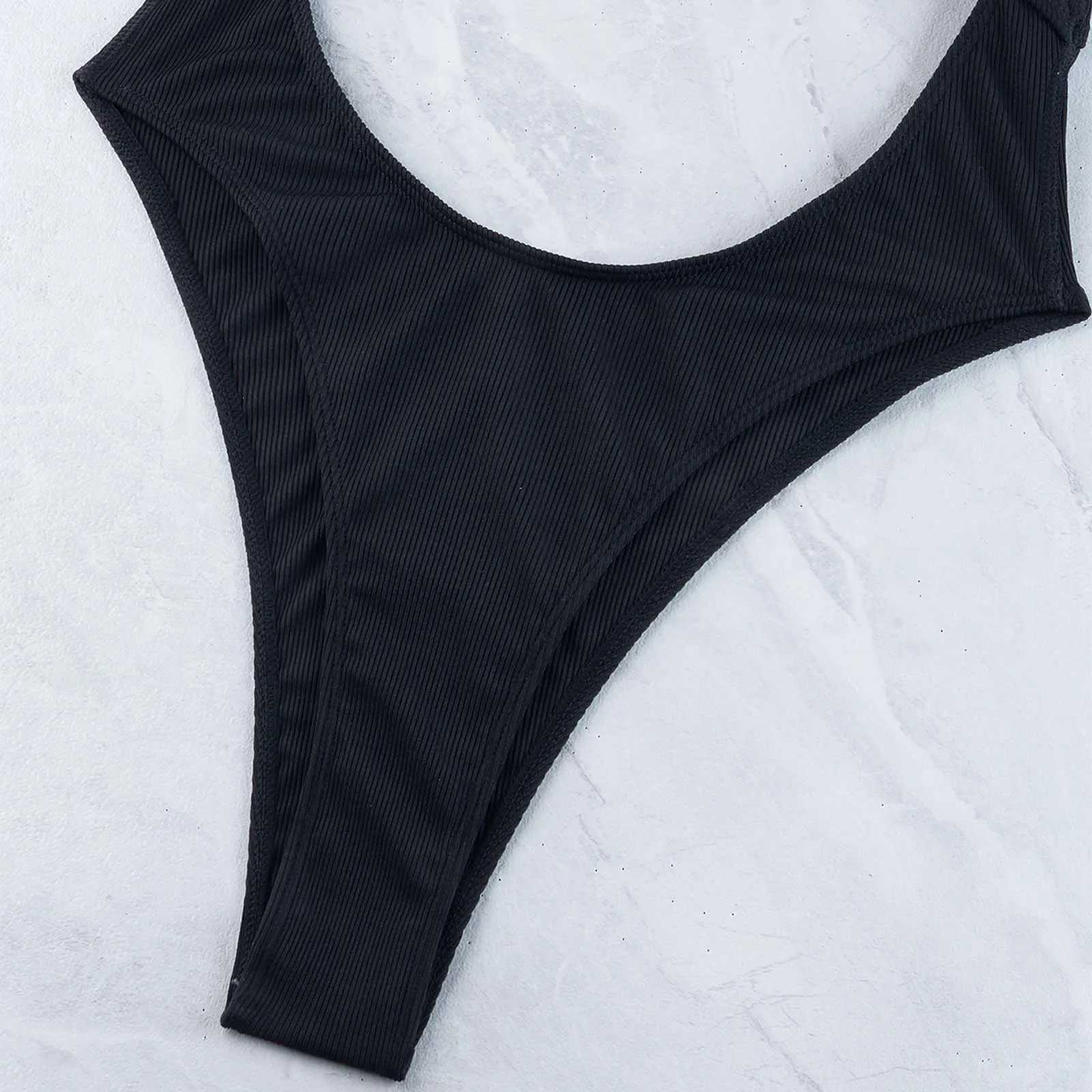 Sexy Hollow Out Swimsuit Womens Solid Bikini Summer 1 Piece Swimwear SquareNeck ss Monokini Fa Bathing Suit BeachwearXJ240108