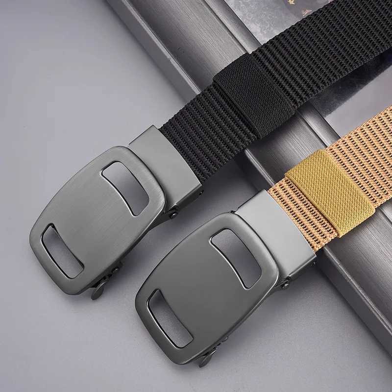 Durable canvas strap for men easy to click automatic buckle - fashionable and adjustable suitable for jeans and casual wear W250109