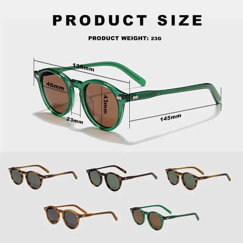 Fashionable retro sunglasses for men classic retro brand designer outdoor driving circular acetate prescription sunglasses for women W250109