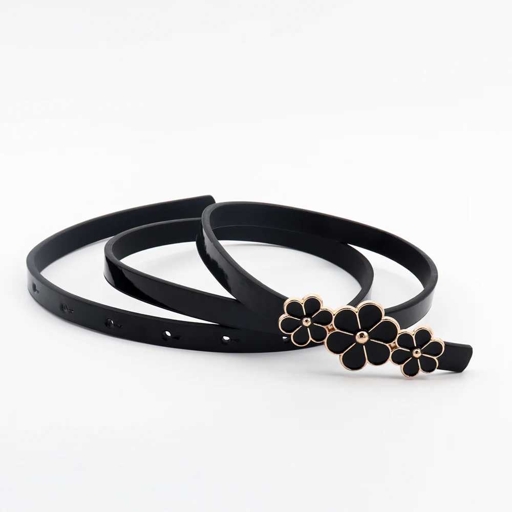 Womens waist belt fashionable thin decorative dress daisy black and white summer W250109