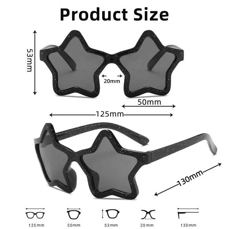 Childrens cute and shiny star shaped irregular person UV400 sunglasses for boys and children outdoor sun protection sunglasses for girls glasses W2501